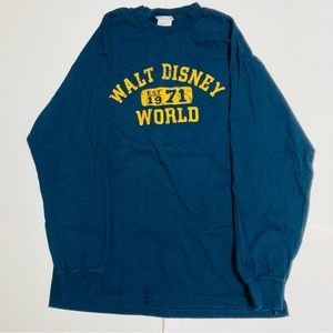 Walt Disney World Est. 1971 Men’s Large Navy Yellow Long Sleeve T-shirt Winter